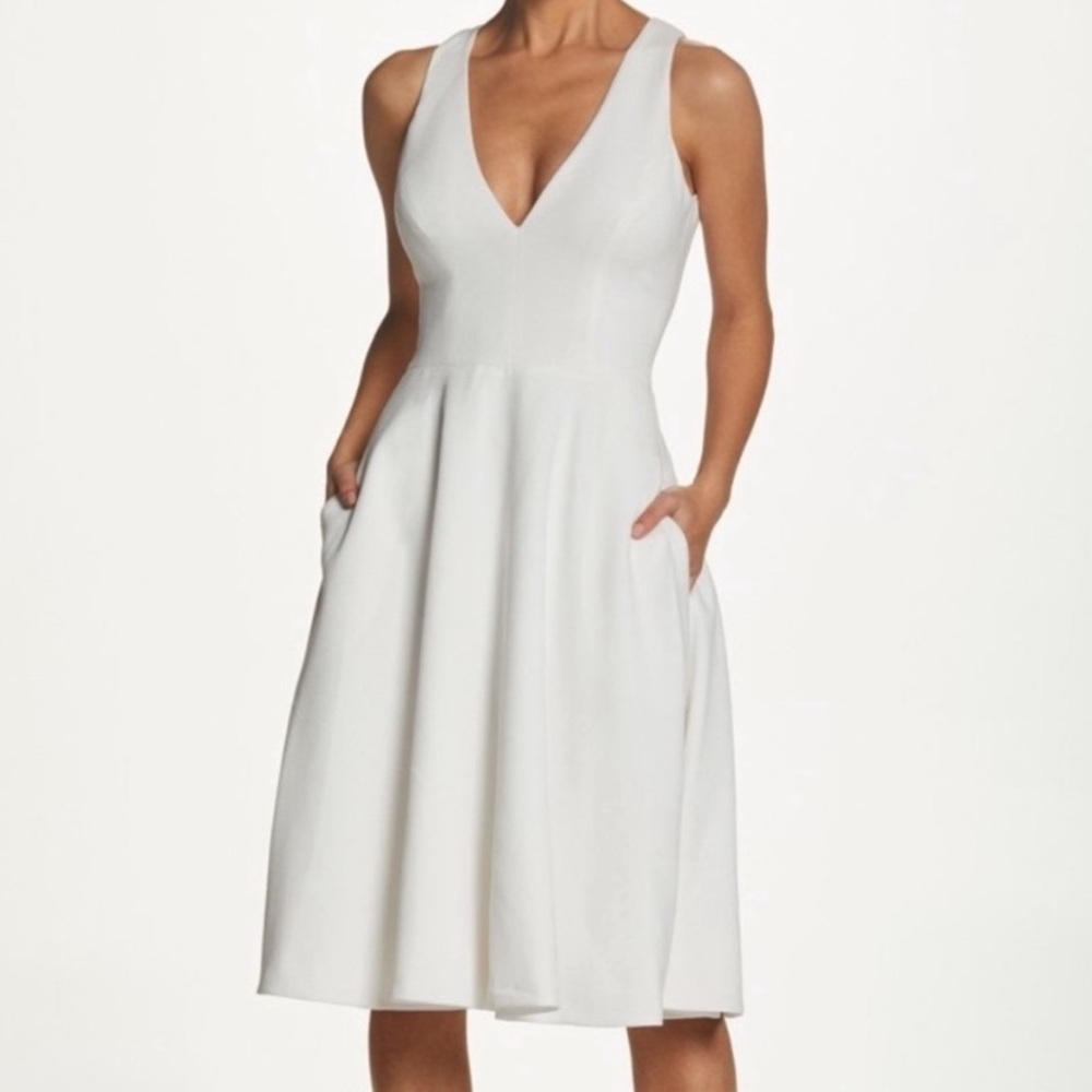 NWT Dress the Population Size Medium Off White Catalina Fit & Flare Dress